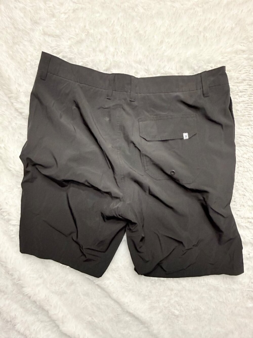 Hurley Black Activewear Flat Front Shorts Size Men's 36" Waist - Picture 3 of 3